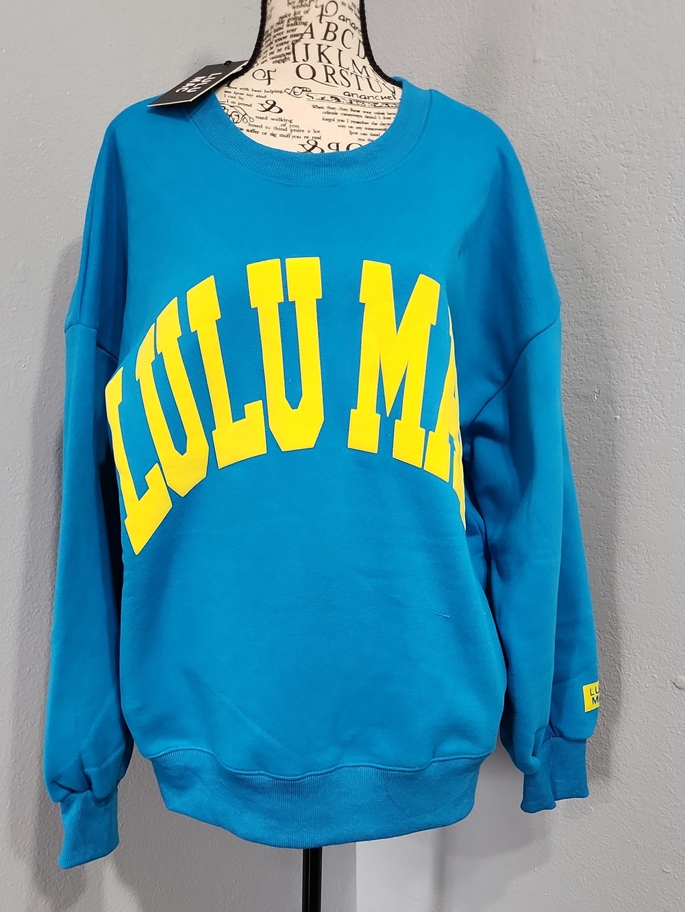 LULU MAC Electric Blue Crewneck Sweatshirt.